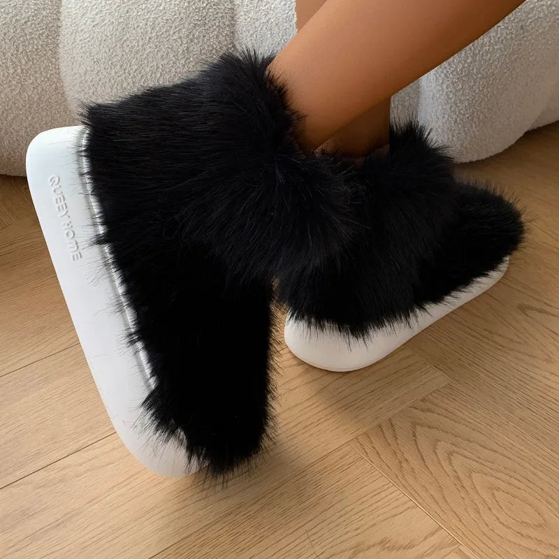 Plush Shoes Winter New Plush and Warm Snow Boots and Versatile Female Platform Shoes