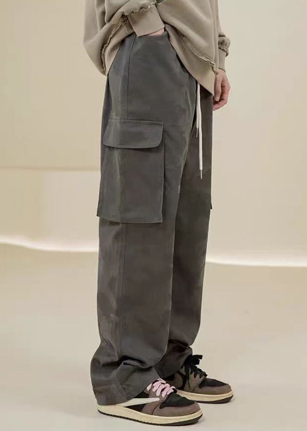 Camouflage Pants Embroideried Green Pockets Cotton