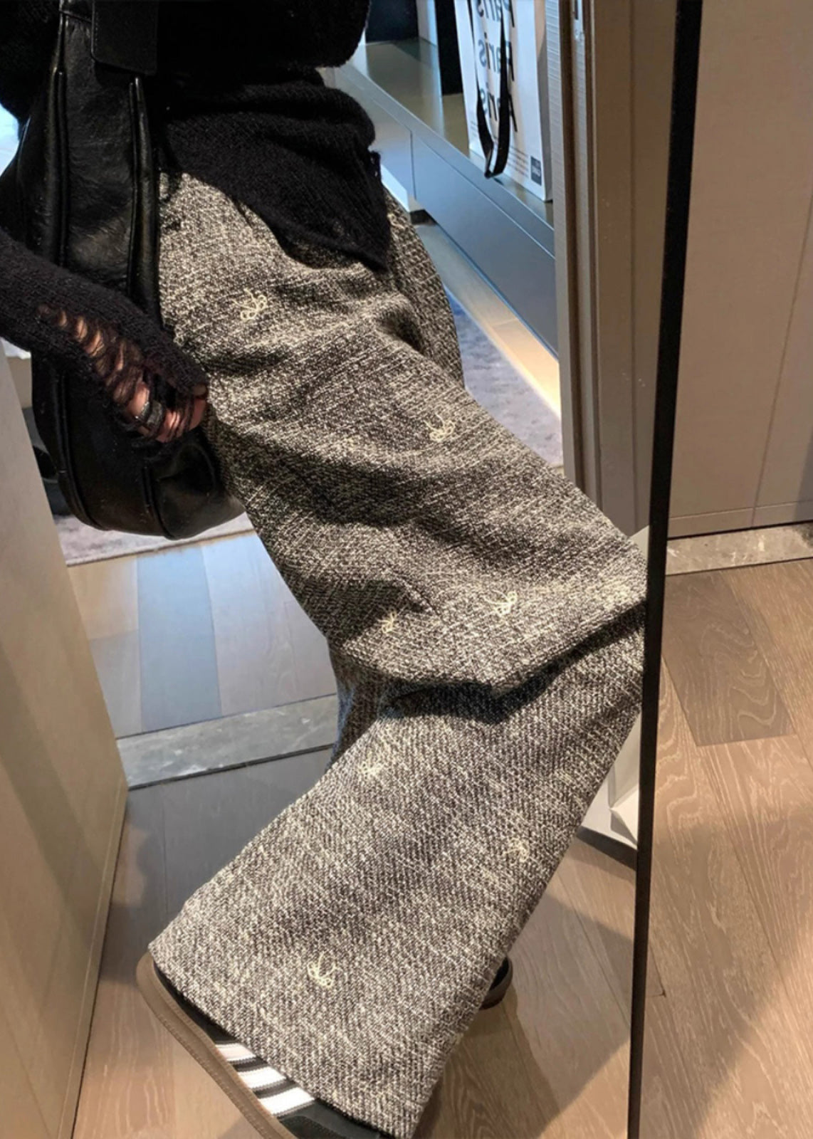 Khaki High Waist Wide Leg Pants Fall Rf006