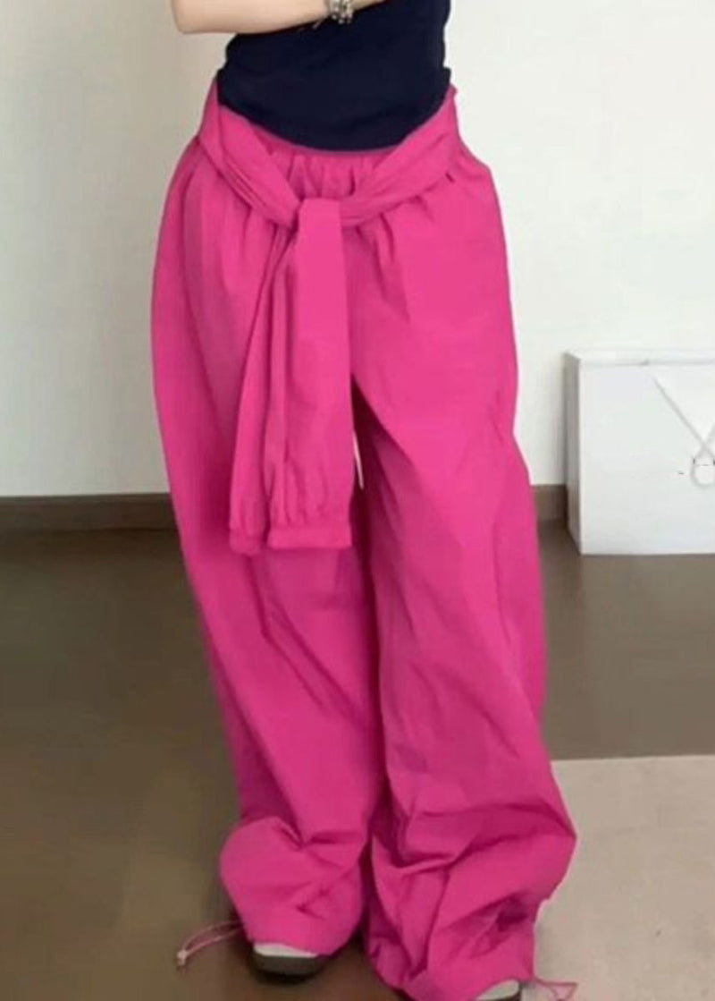 Khaki Pockets Elastic Waist Cotton Pants Summer Pp001
