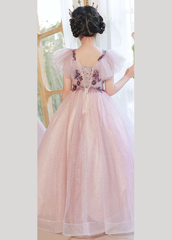 Light Purple V Neck Sequins Tulle Maxi Dress Summer Qv017