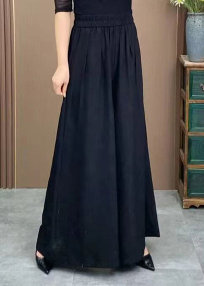 Orange Pockets Jacquard Cotton Wide Leg Pants Summer Bv079