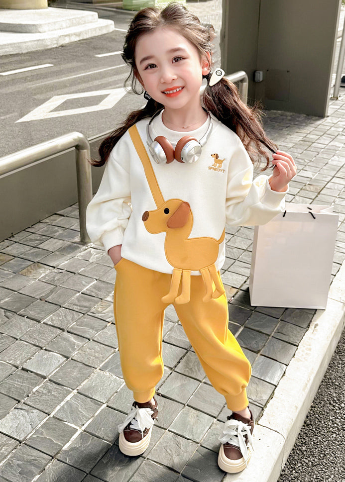 Pink Animal Sweatshirt and Pants Two Piece Set Clothing Spring Tr035