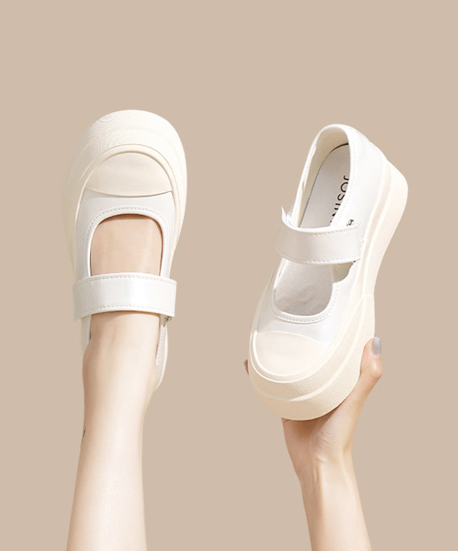 Pink Buckle Strap Splicing Platform Flat Feet Shoes Yc031