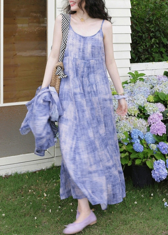 Two Tie Strap Spaghetti Dress and Dye Cardigans Purple