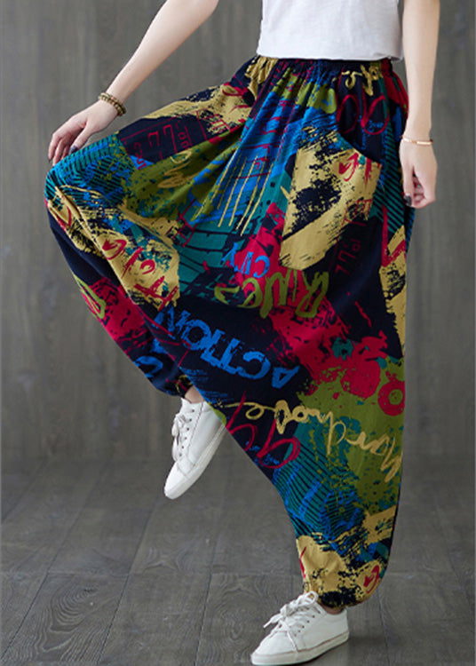 Red Print Tie Waist Wide Leg Pants Tq1038
