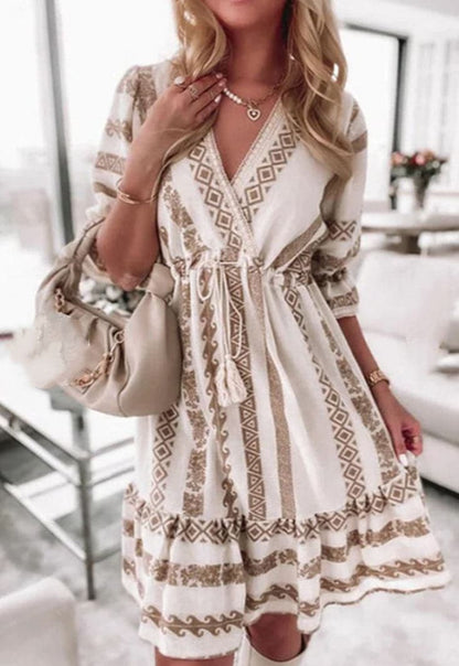 Rhombus Print Mini Dress