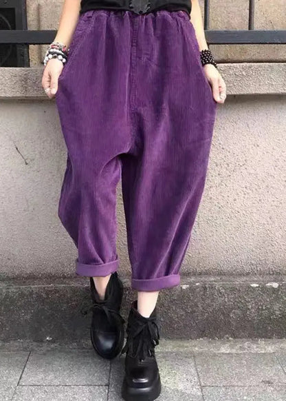 Elastic Waist Corduroy Pants