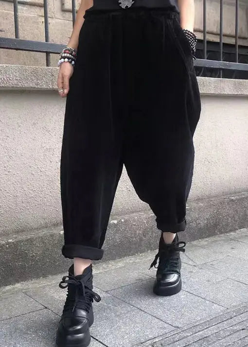Elastic Waist Corduroy Pants