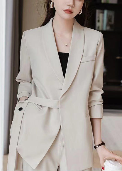 White Spandex Coats Asymmetrical Spring Yj036