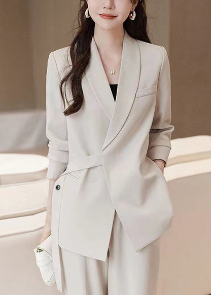 White Spandex Coats Asymmetrical Spring Yj036
