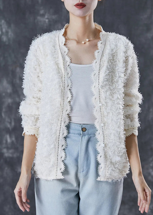 Tasseled Lace Knit Loose Coat Spring