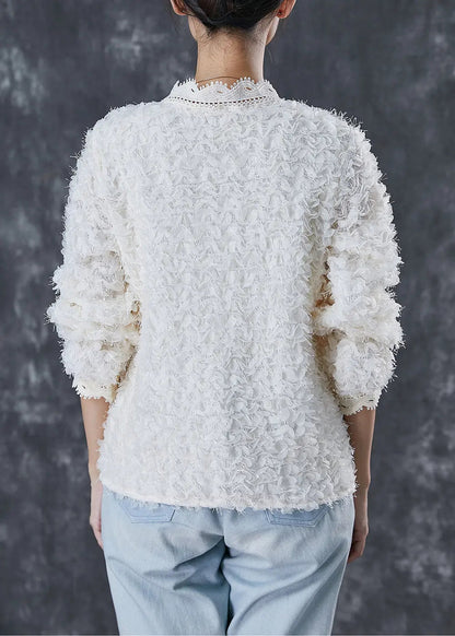 Tasseled Lace Knit Loose Coat Spring