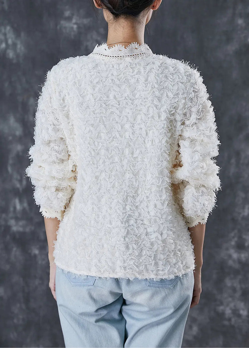 Tasseled Lace Knit Loose Coat Spring