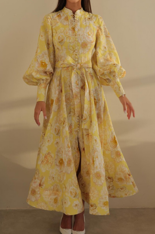 Cécilie Balloon Sleeve Maxi Dress