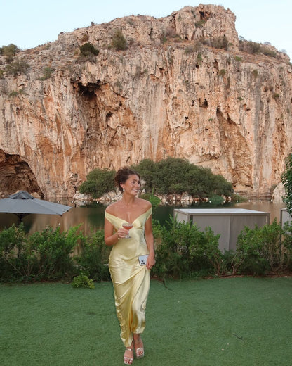 Emory | Satin Backless Maxi Dress