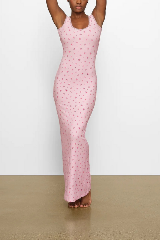 Cerise Backless Maxi Dress