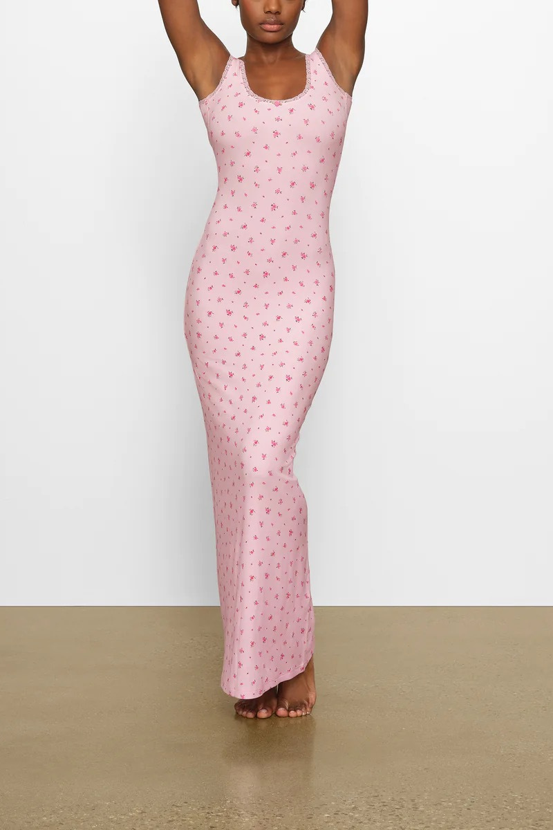 Cerise Backless Maxi Dress