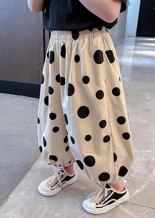 Apricot Dot Pink Kids Lantern Pants Spring Tv007