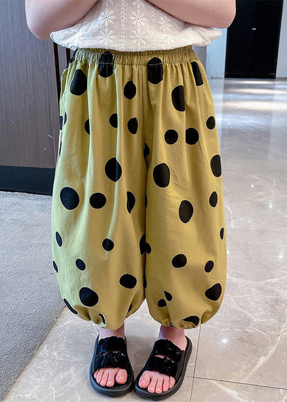 Apricot Dot Pink Kids Lantern Pants Spring Tv007