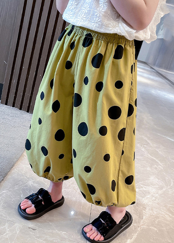 Apricot Dot Pink Kids Lantern Pants Spring Tv007
