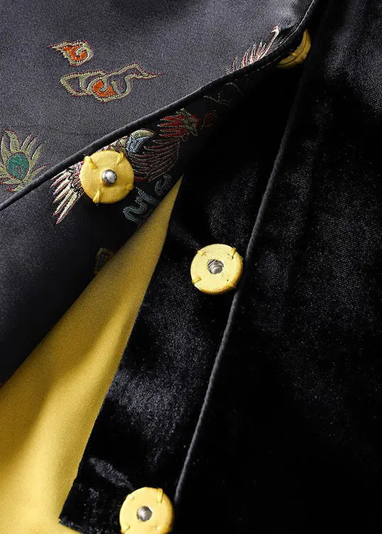 Embroidered Silk Velour Waistcoat Sleeveless