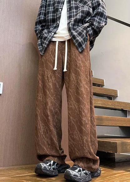 Black Pockets Lace Up Corduroy Pants Spring Rm047