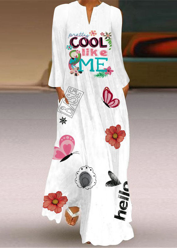 Loving Heart Print Chiffon Holiday Maxi Dress Spring Ly1934