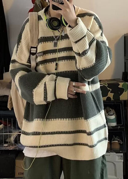 Rainbow Striped Cozy Knit Sweaters Winter Qf025