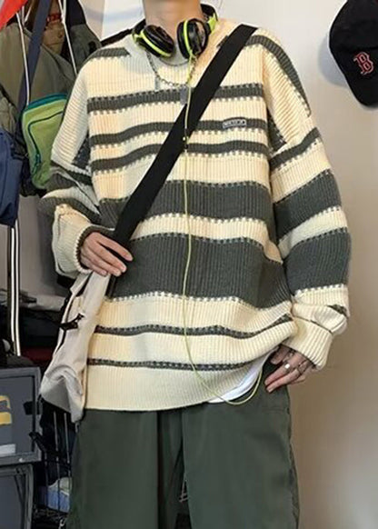 Rainbow Striped Cozy Knit Sweaters Winter Qf025