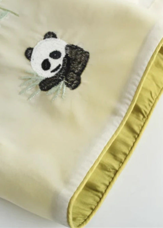 Yellow O-neck Animal Print Silk Coats Fall Ag1038