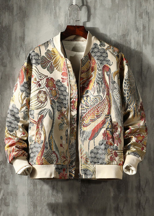 Yellow Zippered Zip Up Pockets Cotton Coat Fall Wj038