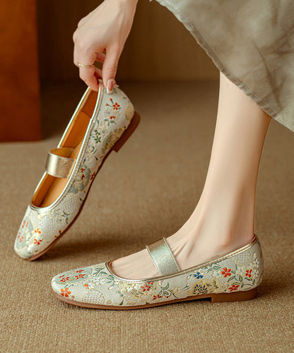 Blue for Splicing Style Shoes Chinese Embroidered Flat