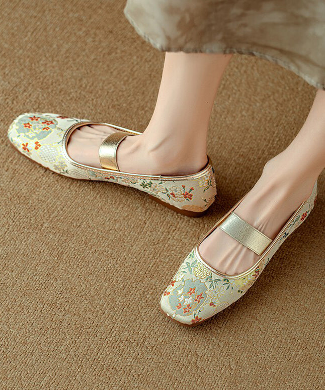 Blue for Splicing Style Shoes Chinese Embroidered Flat