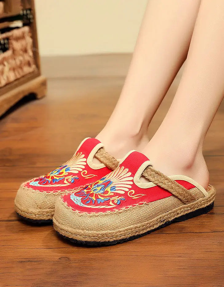 Chinese Style Embroidery Linen Shoes
