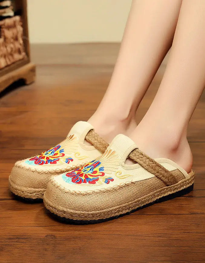 Chinese Style Embroidery Linen Shoes