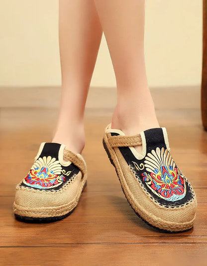 Chinese Style Embroidery Linen Shoes