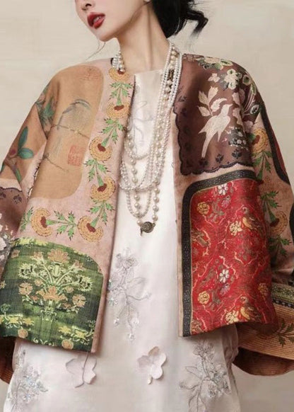Chinese Style O-neck Print Coats Spring Ty016