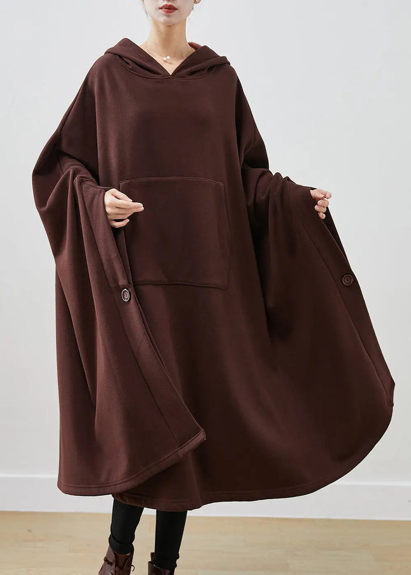 Cotton Lengthen Sweatshirt Dress Asymmetrical Winter