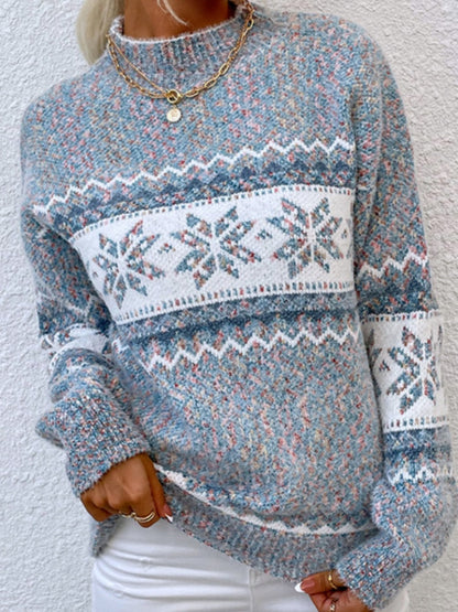 Dressbetty - Snowflake Turtleneck Loose Sweater