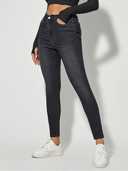 Classic Skinny Jeans High Waist Stretch Jean Wash Denim Leggings Slim Elastic Pencil Pant