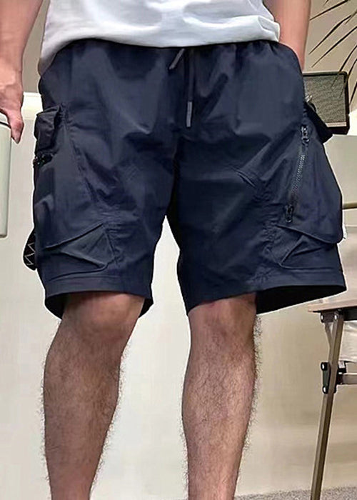 Shorts Drawstring Army Cotton Pockets Classy Zippered Green