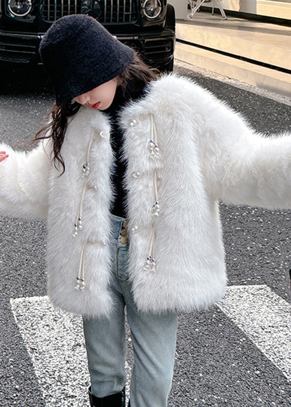 Classy Camel Button Tassel Thick Mink Velvet Coats Wintertg024