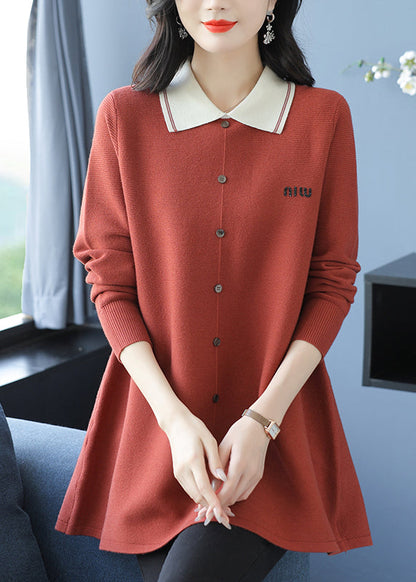 Classy Green Peter Pan Collar Patchwork Woolen Sweaters Winter Rl034