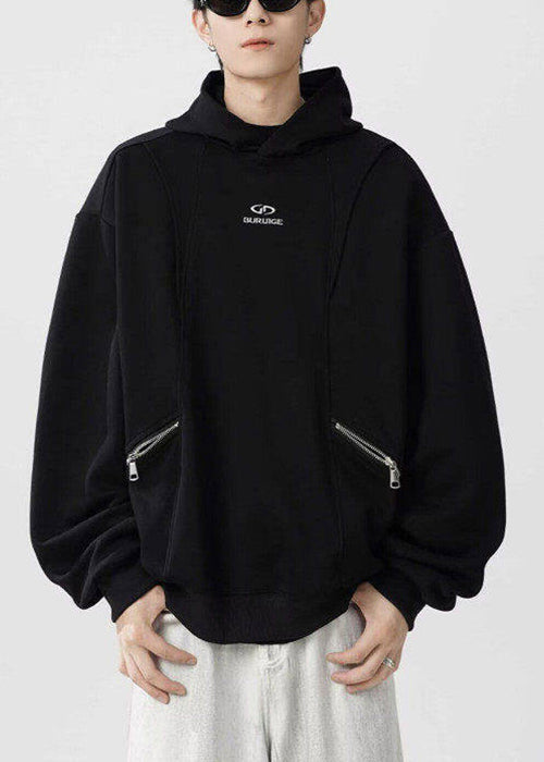 Classy Grey Hooded Zippered Warm Fleece Sweatshirt Spring Yq029
