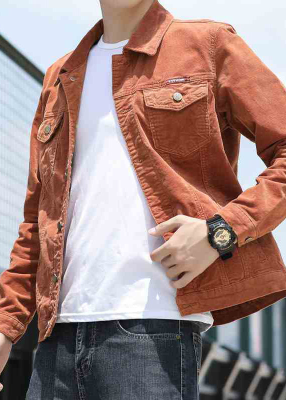 Coats Button Classy Corduroy Spring Peter Collar Pan Khaki