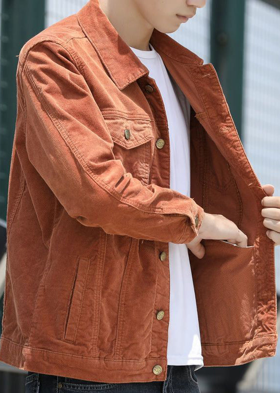 Coats Button Classy Corduroy Spring Peter Collar Pan Khaki