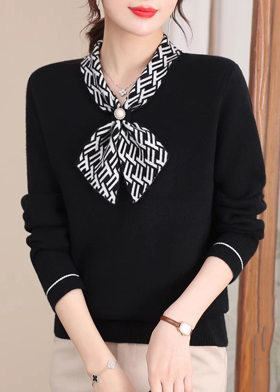 Classy Red Bow Thick Warm Fleece Knit Sweaters Spring Tq008