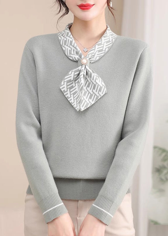 Classy Red Bow Thick Warm Fleece Knit Sweaters Spring Tq008