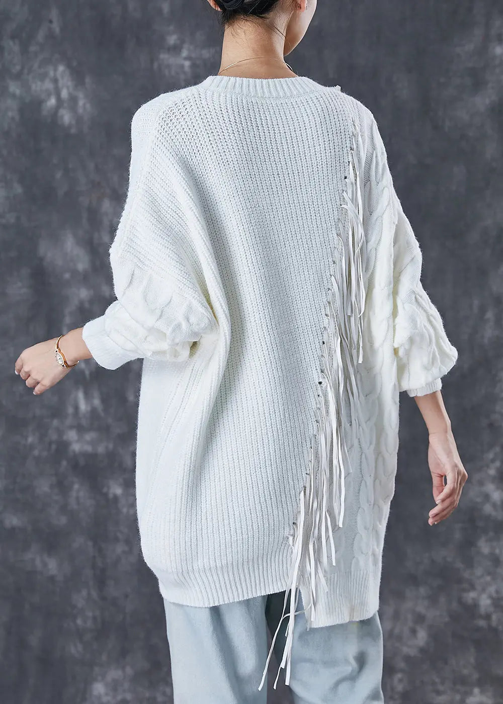 Tasseled Knit Knit Sweater Dress Winter